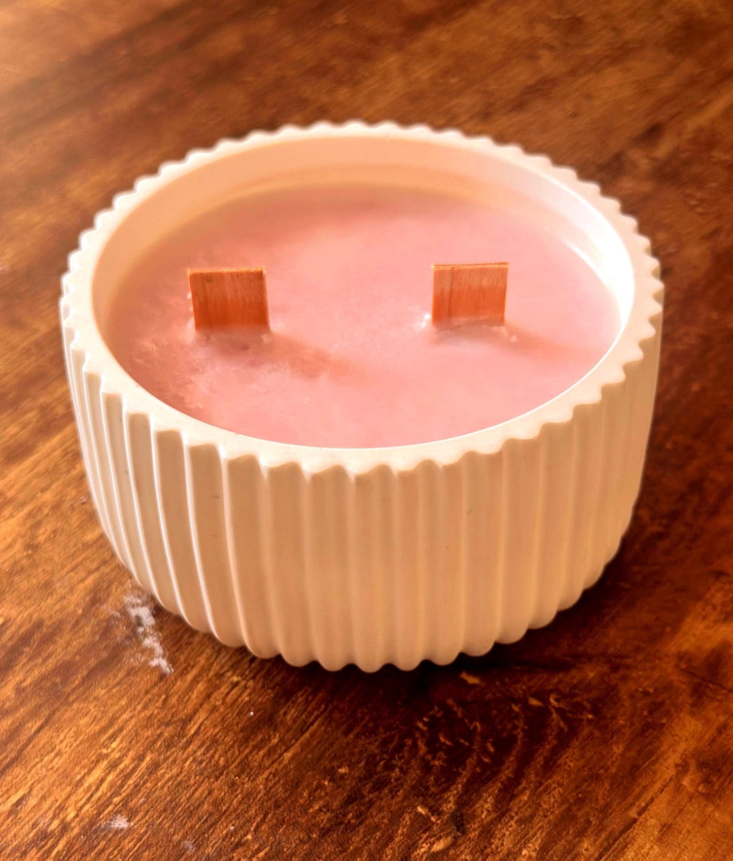 Vanilla & Geranium Soy Candle in Handmade Ceramic Jar